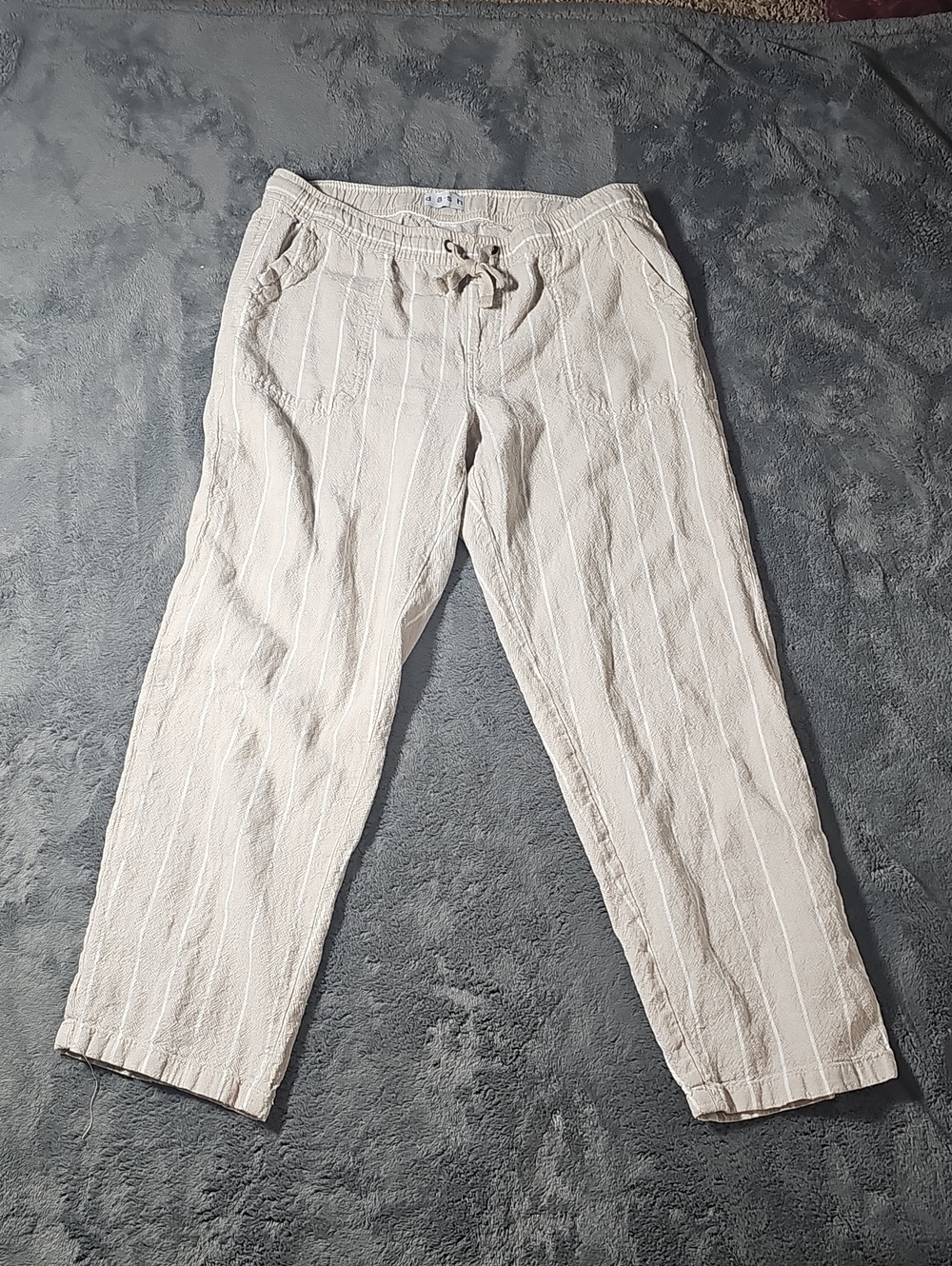Da-sh Cream Textured Knit Drawstring Lounge Pants Size S